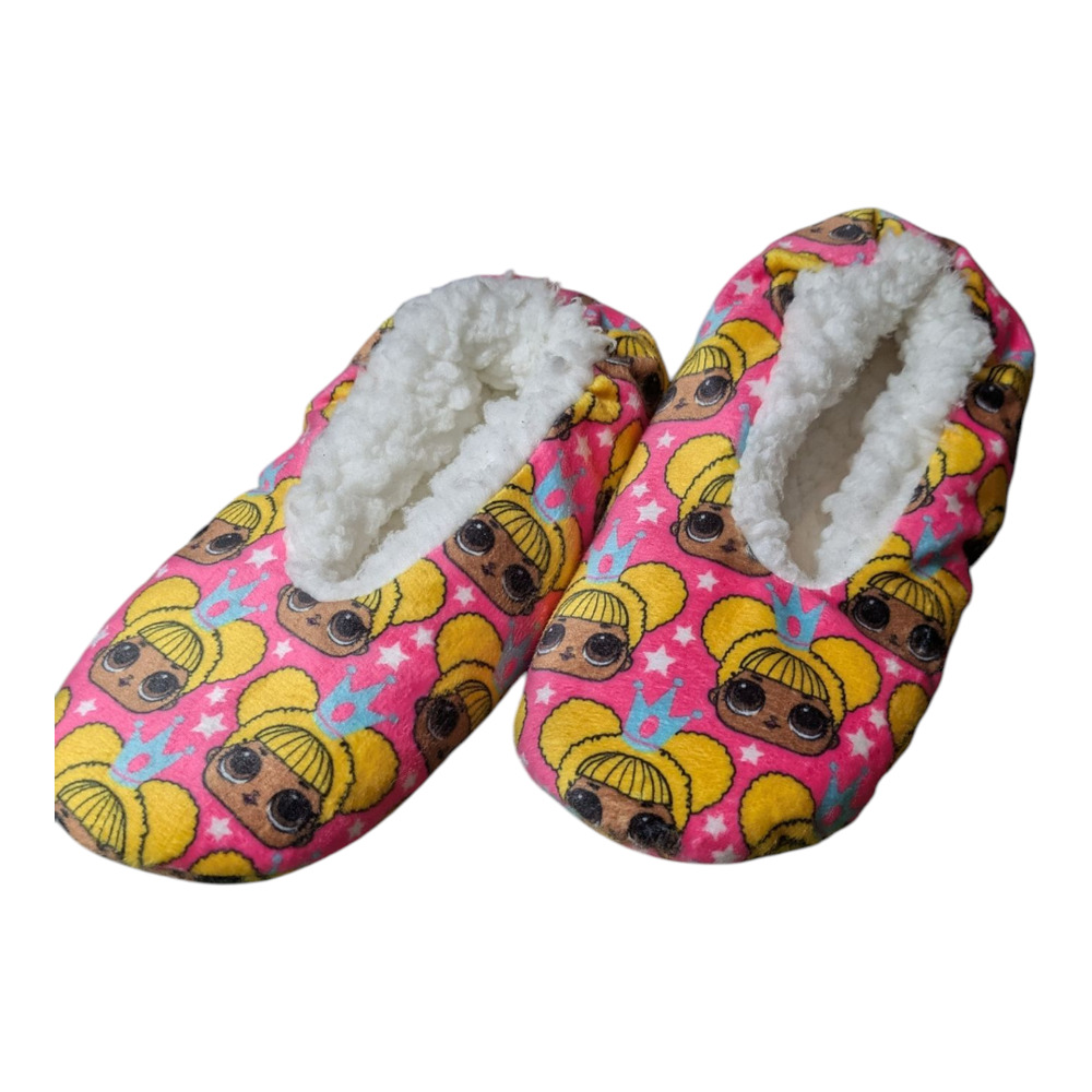 L.O.L. Kids Slippers - Cute L.O.L Characters - Fuzzy inside- Grippy bottoms